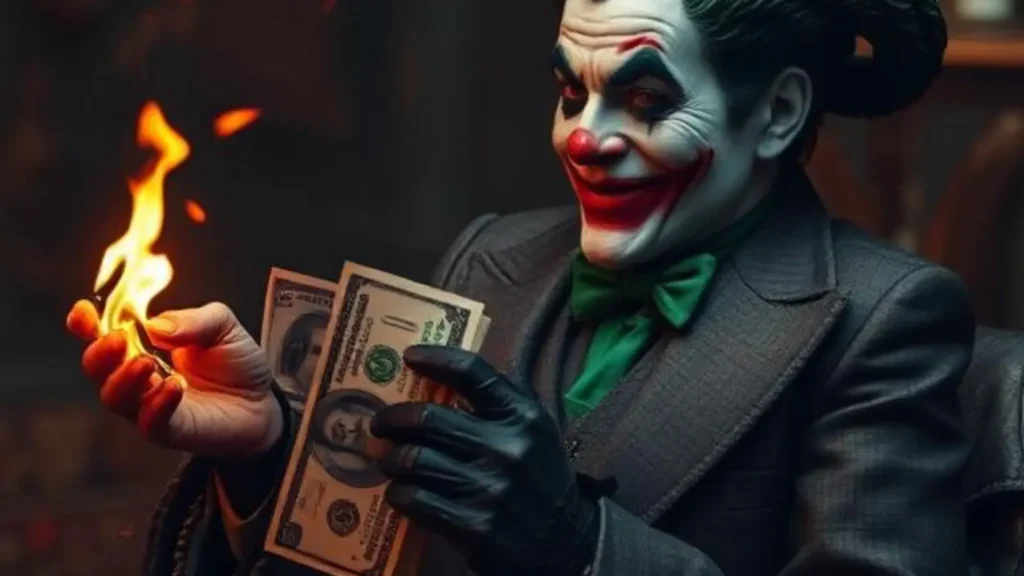 joker money burning