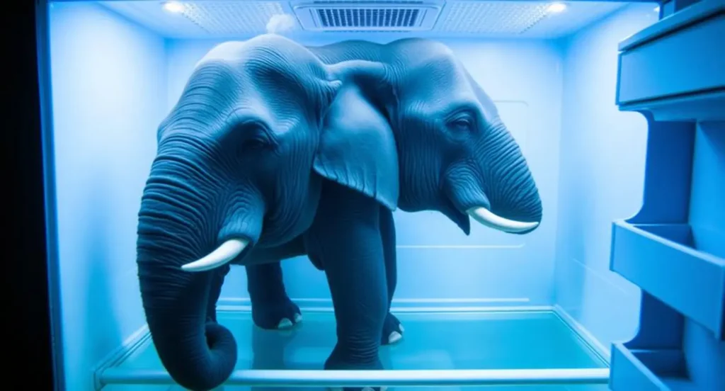 elephant in refrigerator jokeโ