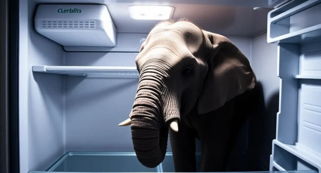 elephant in refrigerator jokeโ