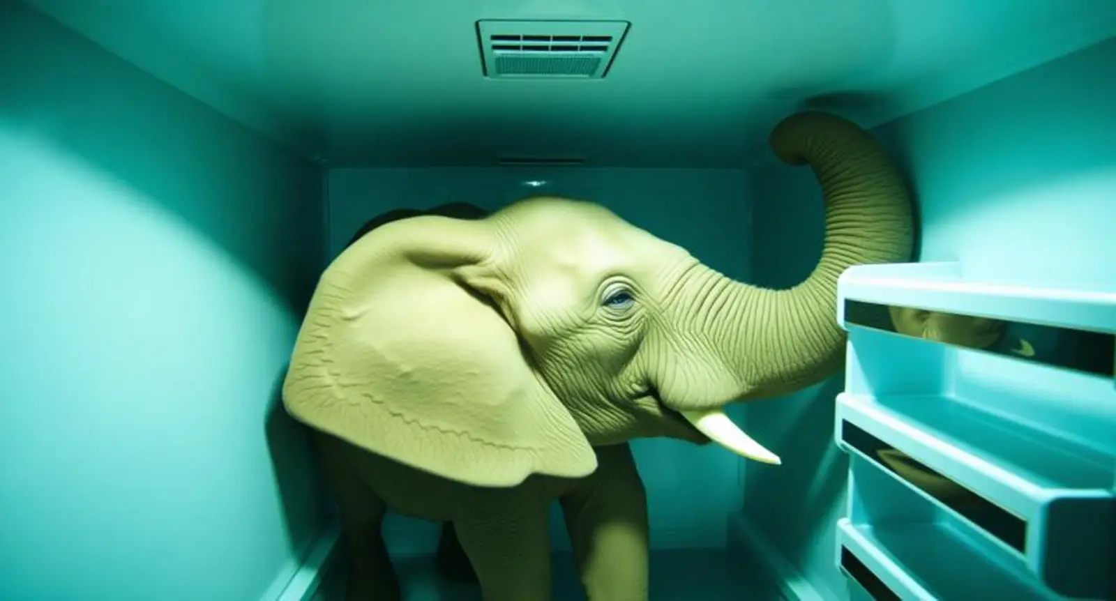 elephant in refrigerator jokeโ