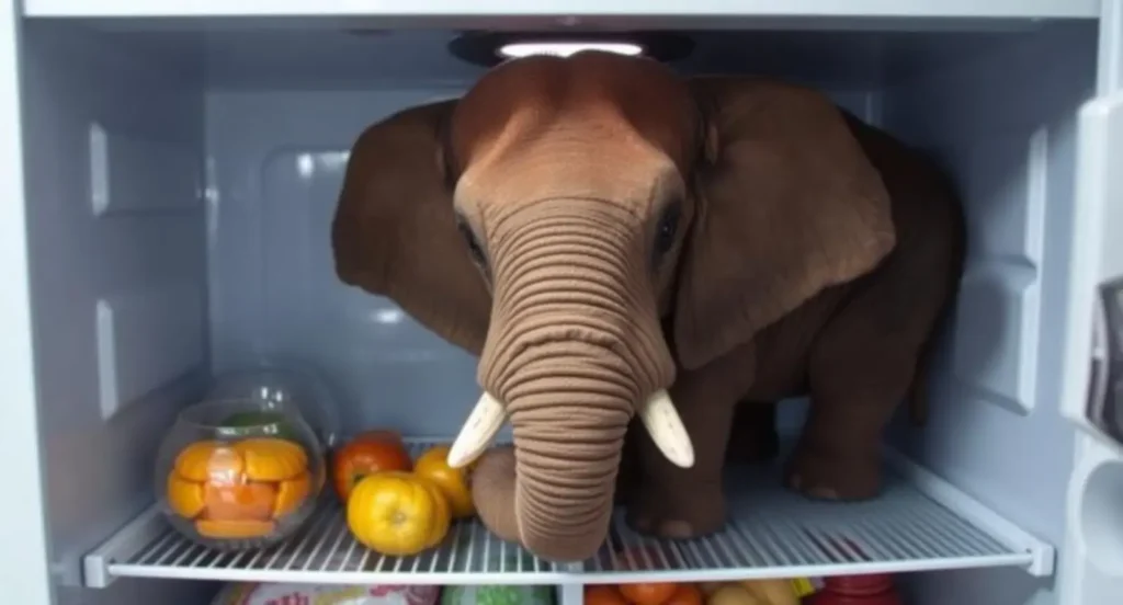 elephant in the fridge jokeโ