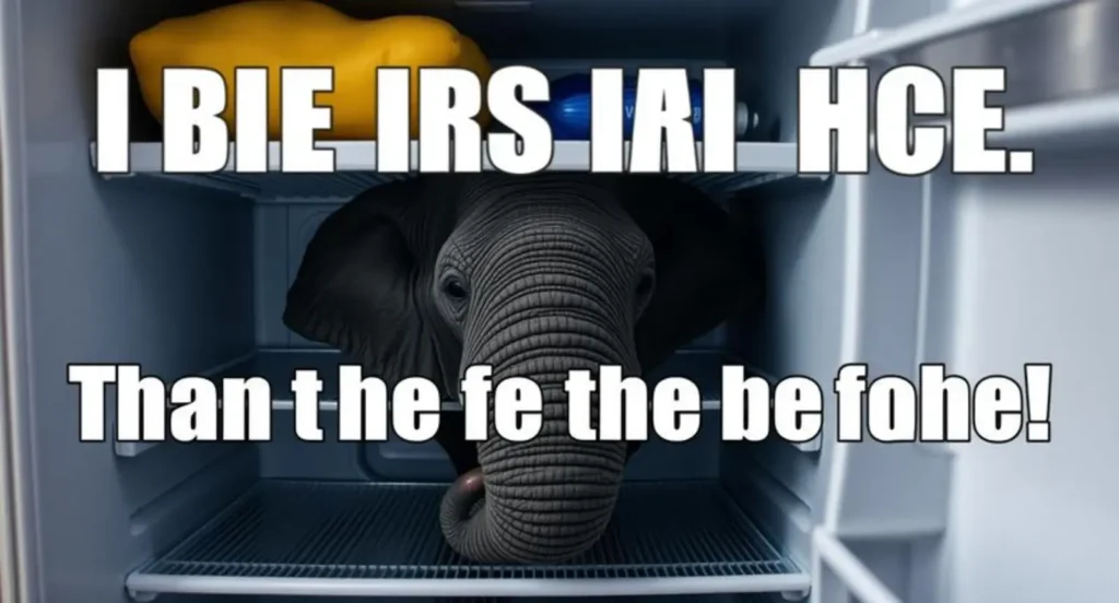 elephant in the fridge jokeโ