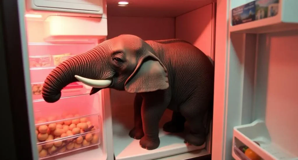 elephant in the fridge jokeโ